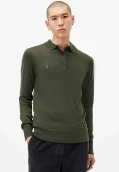 AllSaints pulover de lana MODE MERINO barbati, culoarea negru, light, M085KB imagine