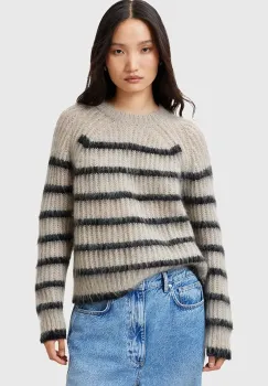 AllSaints pulover de lana RIGA femei, culoarea bej, W013KC imagine