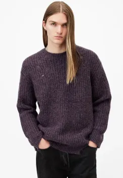 AllSaints pulover de lana SLANE barbati, culoarea violet, calduros, M034KB imagine