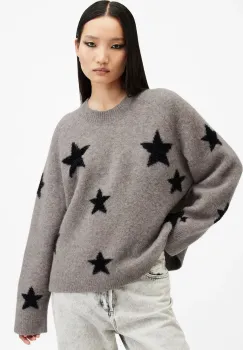 AllSaints pulover de lana STARLET femei, culoarea bleumarin, W136KB imagine