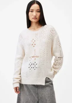 AllSaints pulover de lana WINNIE femei, culoarea alb, calduros, W111KB imagine