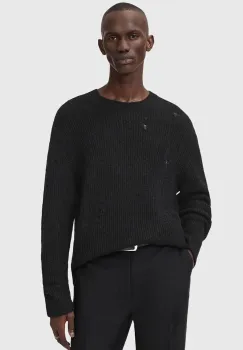 AllSaints pulover din amestec de lana culoarea negru, M028KD imagine