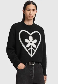 AllSaints pulover din amestec de lana culoarea negru, M042KD imagine