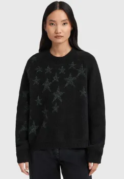 AllSaints pulover din amestec de lana culoarea negru, W089KD imagine