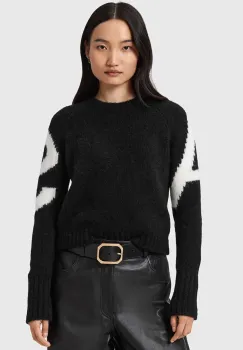 AllSaints pulover din amestec de lana de alpaca culoarea negru, W088KD imagine