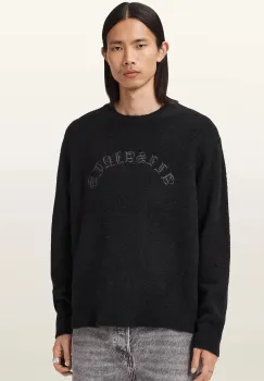 AllSaints pulover din amestec de lana de alpaca CURV culoarea negru, light, M020KD imagine