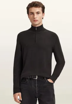 AllSaints pulover din amestec de lana KILBURN culoarea bordo, cu turtleneck, M068KD imagine