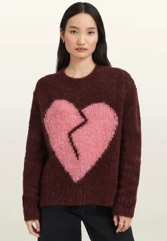 AllSaints pulover din amestec de lana LUVHEART culoarea negru, calduros, W078KC imagine