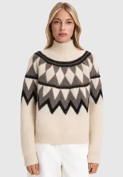 AllSaints pulover din amestec de lana TARA culoarea gri, calduros, cu guler, W086KB imagine