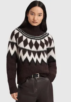 AllSaints pulover din amestec de lana TARA culoarea gri, calduros, cu guler, W086KB imagine