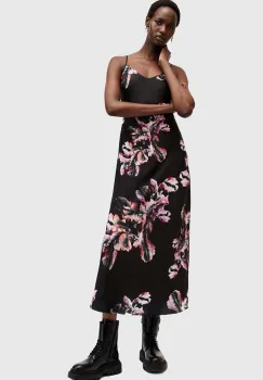 AllSaints rochie BRYONY culoarea negru, maxi, drept, W226DB imagine