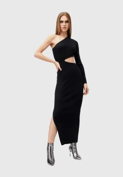 AllSaints rochie DAISY culoarea negru, maxi, mulata, W191DA imagine