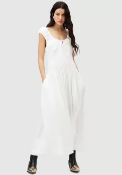 AllSaints rochie ELIZA MAXI DRESS culoarea alb, maxi, evazati, W204DA imagine