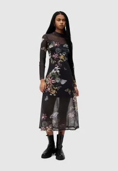 AllSaints rochie HANNA midi, evazati imagine