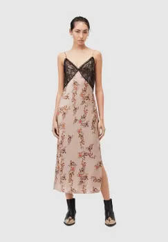 AllSaints rochie IMMY OTO midi, drept imagine