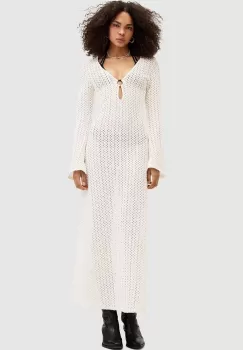 AllSaints rochie KARMA MAXI culoarea alb, maxi, drept, W021DA imagine