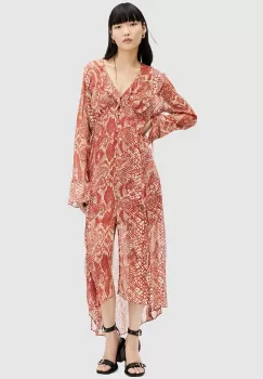 AllSaints rochie LIANA WAIMEA DRESS maxi, evazati, WD559Z imagine