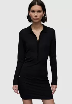 AllSaints rochie WD014Z HOLLY DRESS culoarea negru, mini, mulata imagine