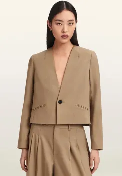 AllSaints sacou cu un singur rand de nasturi femei cu lana POPPY imagine