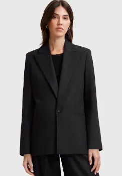 AllSaints sacou PINNIE culoarea negru, un singur rand de nasturi, W032QC imagine