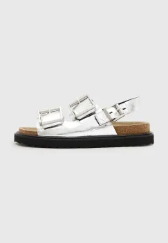 AllSaints sandale de piele Isla Sandal culoarea argintiu, W044FC imagine