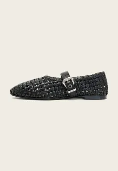 AllSaints sandale din piele Sabine Woven Flat imagine