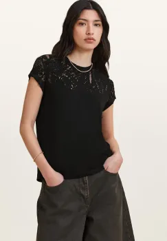 AllSaints tricou ANNA femei, culoarea negru, W188JB imagine