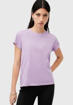 AllSaints tricou din bumbac ANNA femei, culoarea violet, W191JB imagine