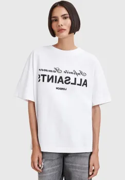 AllSaints tricou din bumbac AVRI culoarea alb, W095JC imagine