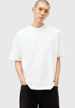 AllSaints tricou din bumbac BIGGY culoarea alb, cu imprimeu, M088PB imagine