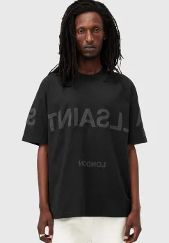 AllSaints tricou din bumbac BIGGY culoarea negru, cu imprimeu, M088PB imagine