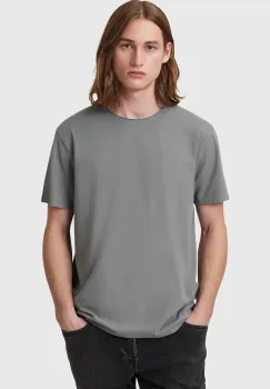 AllSaints tricou din bumbac BODEGA SS CREW barbati, culoarea gri, neted, M026JB imagine