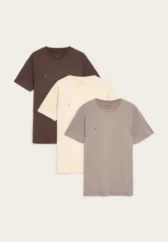 AllSaints tricou din bumbac BRACE 3-pack uni, M031JB imagine