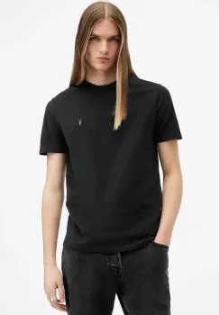 AllSaints tricou din bumbac BRACE barbati, culoarea negru, neted, M030JB imagine