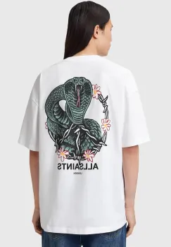 AllSaints tricou din bumbac culoarea alb, cu imprimeu, M032PD imagine