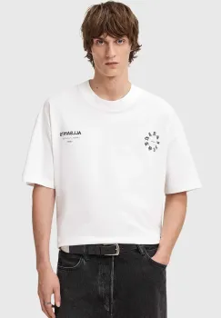 AllSaints tricou din bumbac culoarea alb, cu imprimeu, M042PD imagine