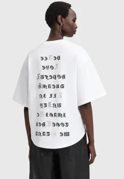 AllSaints tricou din bumbac culoarea alb, W088JD imagine