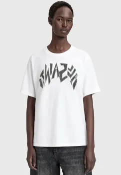 AllSaints tricou din bumbac culoarea alb, W145JD imagine