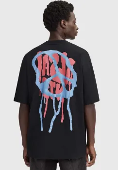 AllSaints tricou din bumbac culoarea negru, cu imprimeu, M035PD imagine