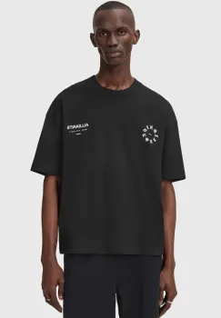 AllSaints tricou din bumbac culoarea negru, cu imprimeu, M042PD imagine