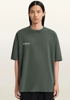 AllSaints tricou din bumbac culoarea verde, cu imprimeu, M045PD imagine