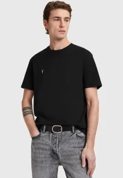 AllSaints tricou din bumbac DEXTER culoarea negru, uni, M005JD imagine