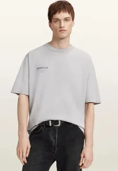 AllSaints tricou din bumbac FUTURE culoarea gri, cu imprimeu, M006PD imagine