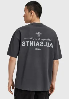 AllSaints tricou din bumbac HERALD culoarea negru, cu imprimeu, M015PD imagine