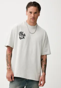 AllSaints tricou din bumbac ORLANDO culoarea gri, cu imprimeu, M066PC imagine
