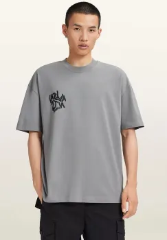 AllSaints tricou din bumbac ORLANDO culoarea verde, cu imprimeu, M066PC imagine