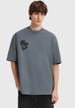 AllSaints tricou din bumbac ORLANDO culoarea verde, cu imprimeu, M066PC imagine