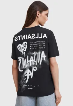 AllSaints tricou din bumbac POSTER culoarea negru, W035JD imagine