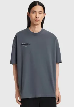 AllSaints tricou din bumbac REDACT SS CREW culoarea negru, cu imprimeu, M002PC imagine