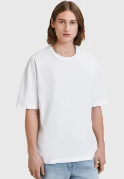 AllSaints tricou din bumbac SONNY culoarea alb, uni, M007JC imagine